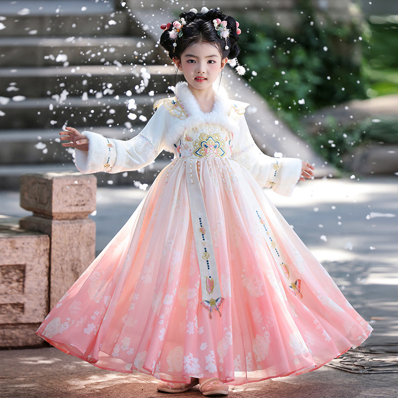 女童汉服秋冬季加绒中国风古风女孩2025新款儿童公主裙子冬款古装,童装/婴儿装/亲子装,唐装,淘宝优惠券,粉丝福利购,淘宝优惠卷