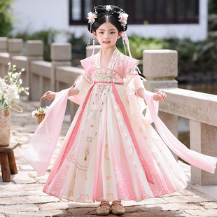 汉服女童夏季儿童古风超仙古装短袖2026新款女孩中国风连衣裙夏装