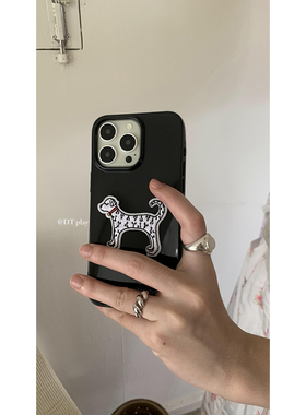 DT play 可爱黑色小狗甜酷少女韩系韩国ins风小众适用于iphone17/16/15/14promax苹果11/12/13手机壳保护套