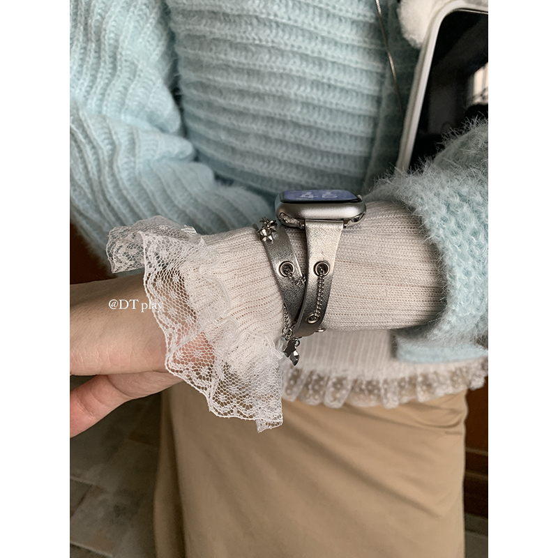 DT play 星星牛仔表带适用于苹果iwatchs11表带applewatchs9/s8