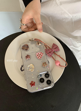 DT play 爱心纽扣少女梦境夏日清新韩国ins风小众博主适用于iphone16promax/15/14苹果13/12/11手机壳保护套