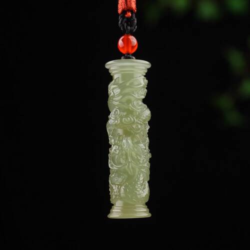 洁玉堂青白玉祥龙时来运转吊坠