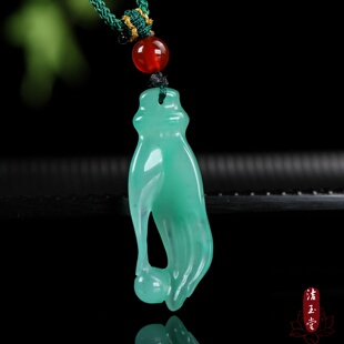 非洲翠佛手吊坠 玉石掌上明珠福寿招财挂件礼物新款轻奢项链