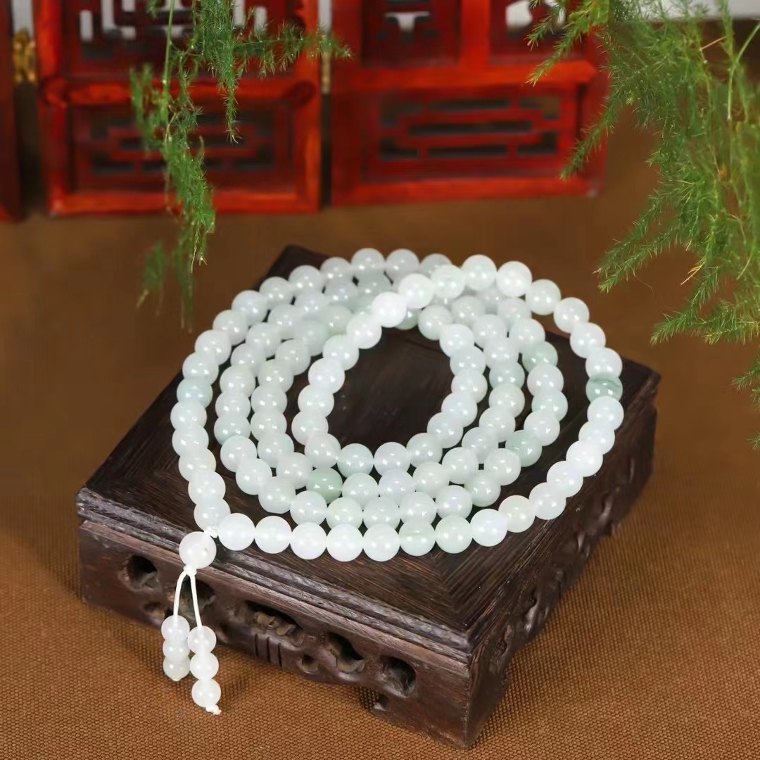 新疆金丝白玉多圈手链天山翠三圈四圈玉手串项链两用