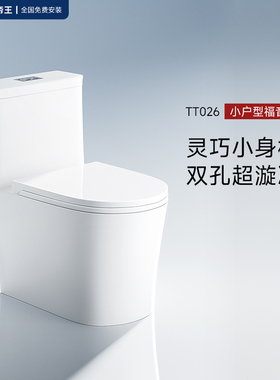 帝王洁具小户型马桶虹吸式58厘米短款普通家用陶瓷防溅抽水坐便器