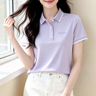 夏季工作服polo衫定制t恤短袖 文化衫定做纯棉工衣女刺绣印logo字