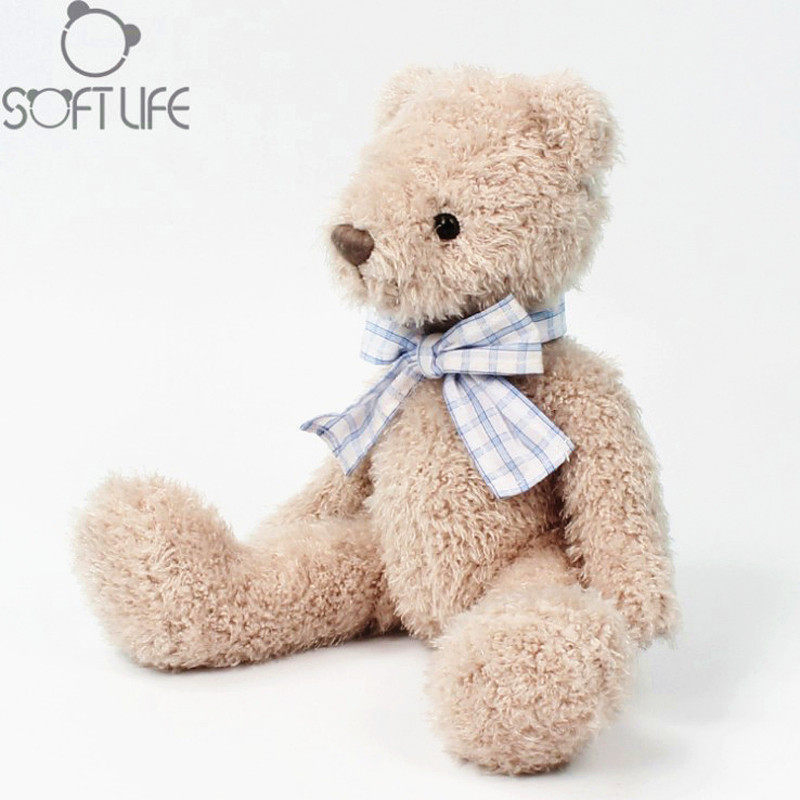 SOFTLIFE 신사 곰 진정 인형은 와 함께 잠을 자고 테디 베어 인형 어린이 플러시 장난감