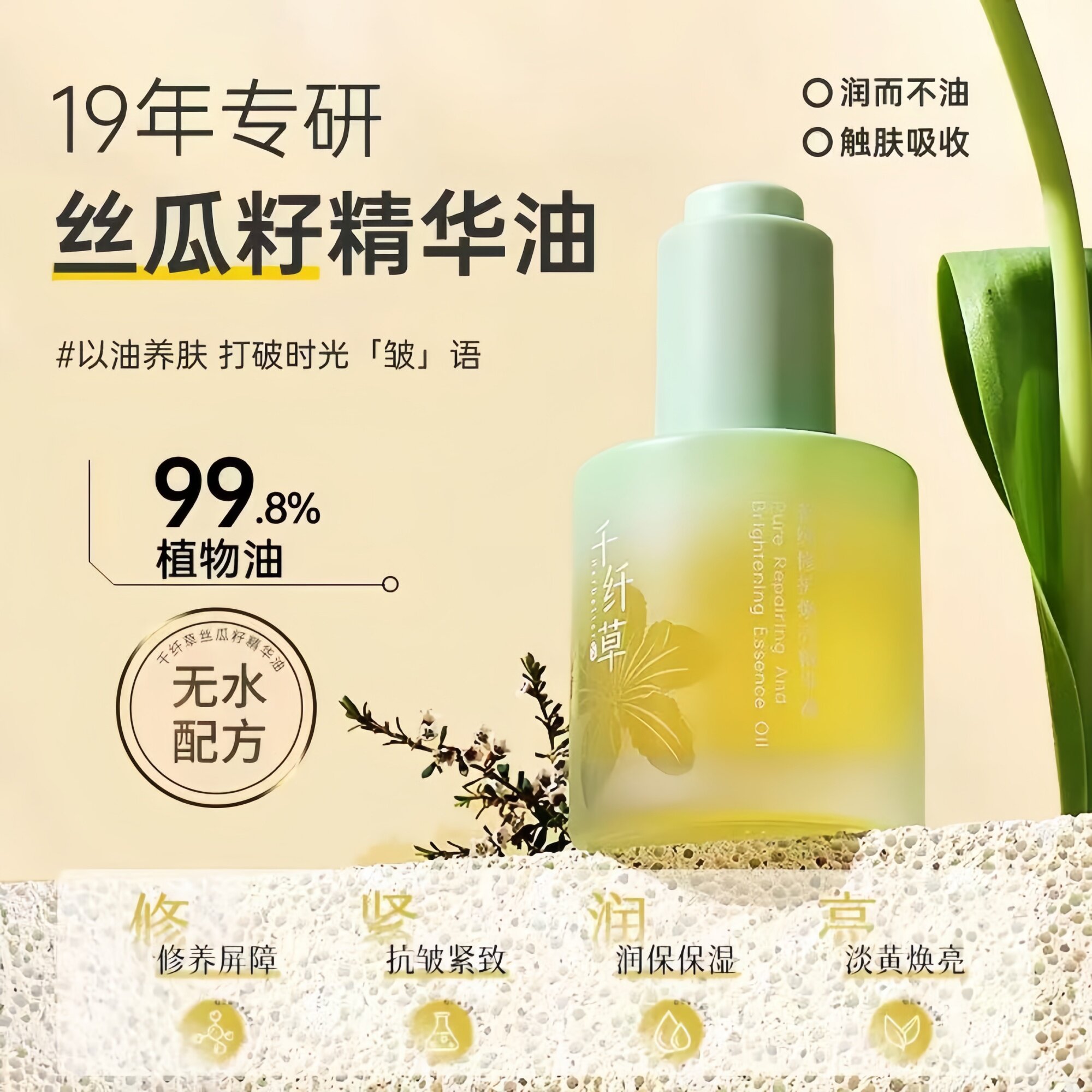 千纤草菁纯焕亮紧致精华油精华液