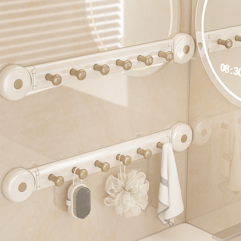 旋转门后挂钩强力承重免打孔浴室卧室墙上入户衣服收纳排钩挂衣架