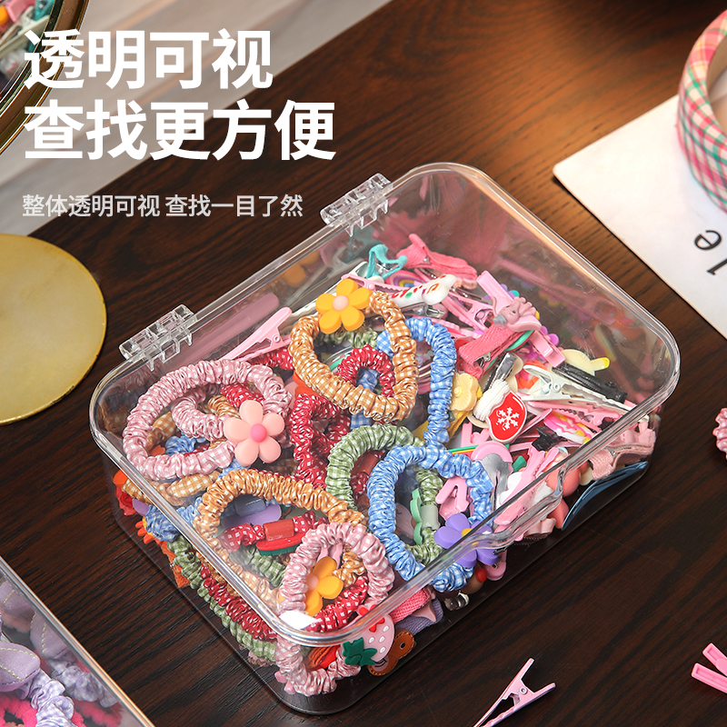 发饰收纳盒防尘翻盖透明视大容量