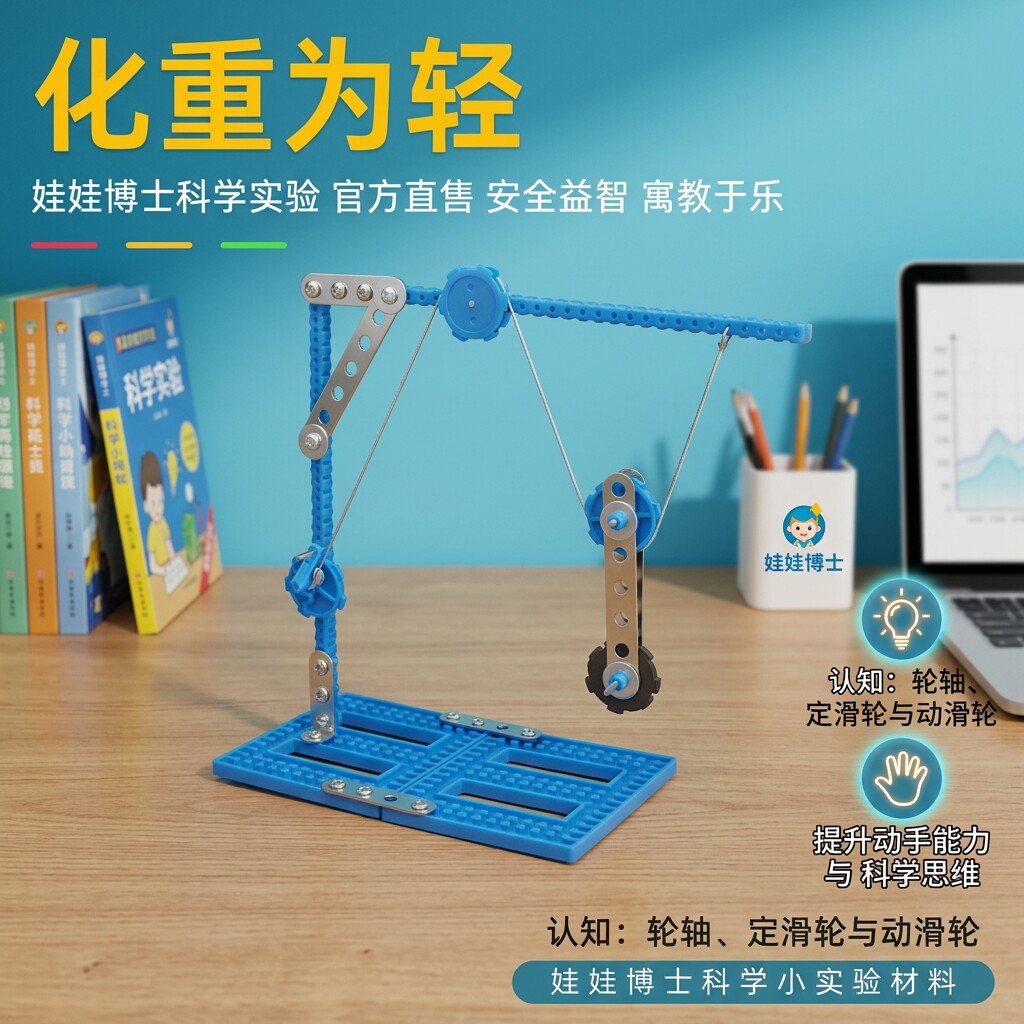 化重为轻小学生科学实验轮轴滑轮模型物理力学科技小制作发明材料
