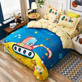 四件套纯棉全棉感被套被罩床单儿童学生宿舍男女孩床品三件套床笠