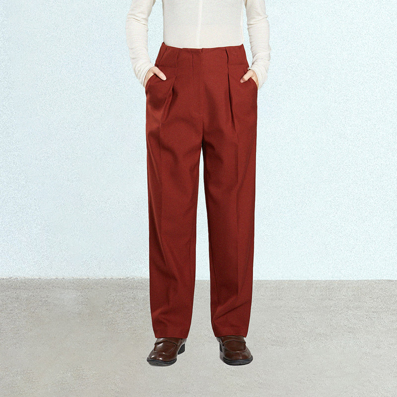 老钱风高腰直筒裤秋冬宽松垂感西装裤显瘦休闲长裤2025新款长裤女