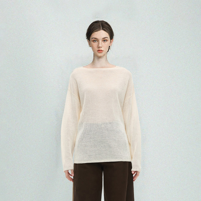 毛衣女款2025新款氛围感早秋穿搭上衣咖啡色宽松长袖设计感针织衫