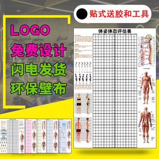 现货体态评估表瑜伽健身私教体位姿势体测表身体评估表免费加LOGO图片