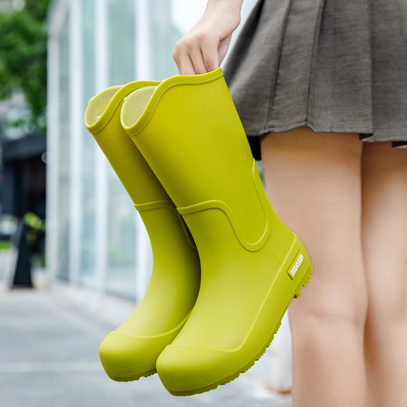 时尚中筒雨鞋女士四季防水防滑胶鞋厚底中帮水鞋钓鱼买菜雨靴女夏,女鞋,雨鞋,淘宝优惠券,粉丝福利购,淘宝优惠卷