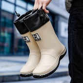 雨鞋 钓鱼鞋 男款 户外水靴防滑雨靴赶海涉水耐磨胶鞋 中筒防水鞋 大码