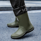 大码 防水短筒胶鞋 中筒雨鞋 耐磨水鞋 外卖跑腿骑手工作雨靴 男士 新款