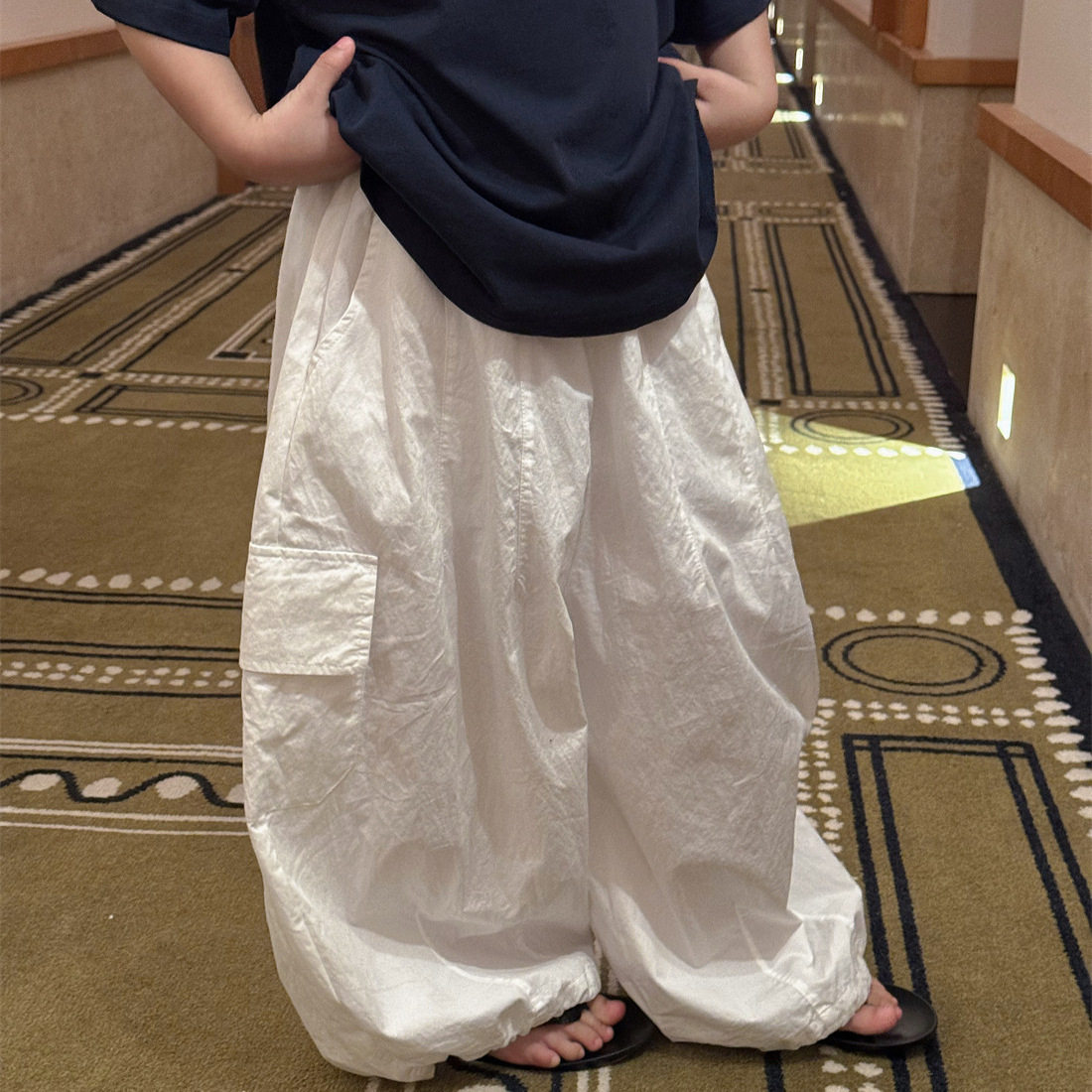 奶酪与喵男童裤子2026夏季新款儿童贴袋工装裤大口袋休闲阔腿裤潮