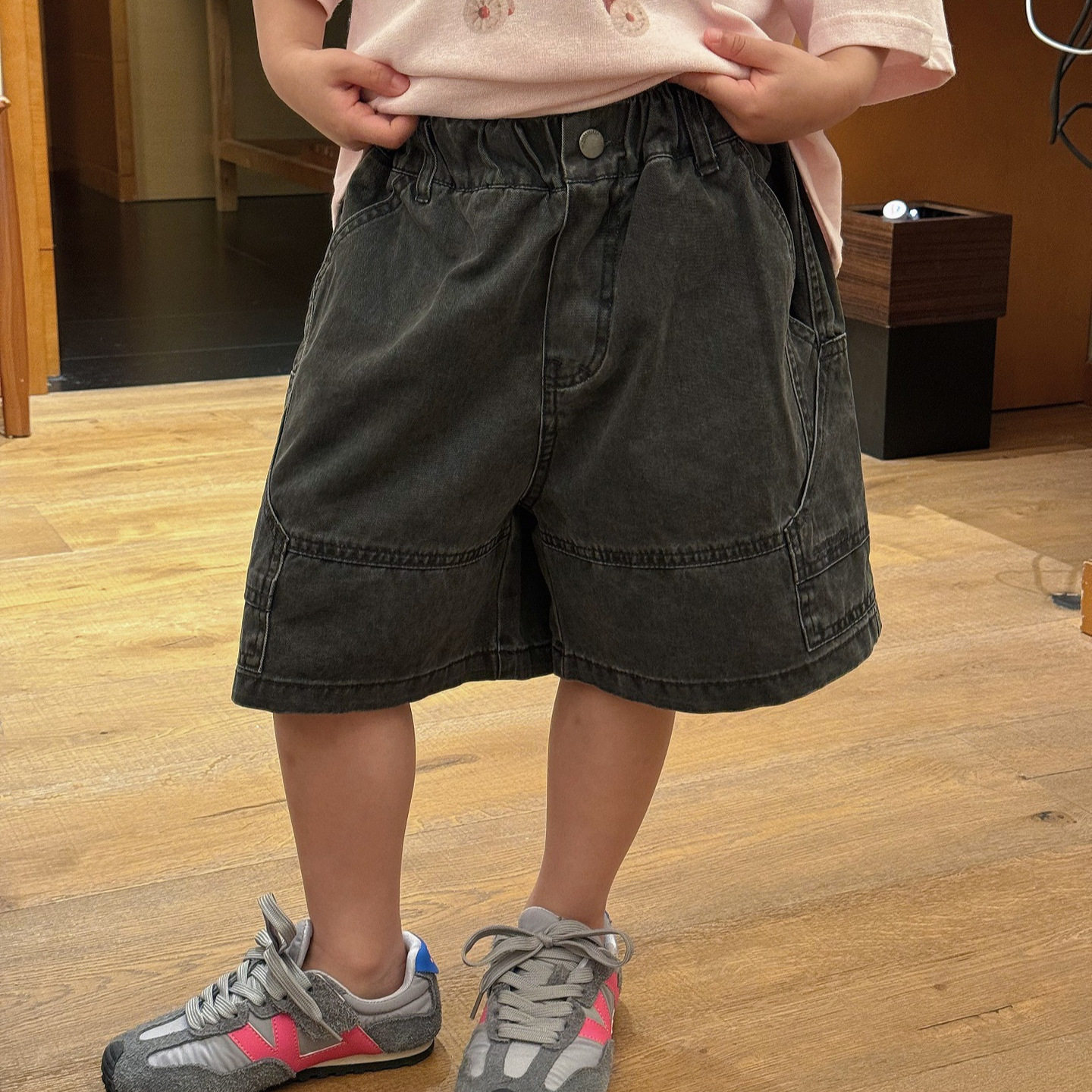 奶酪与喵男童裤子2026夏季新款儿童做旧工装牛仔裤复古休闲短裤潮