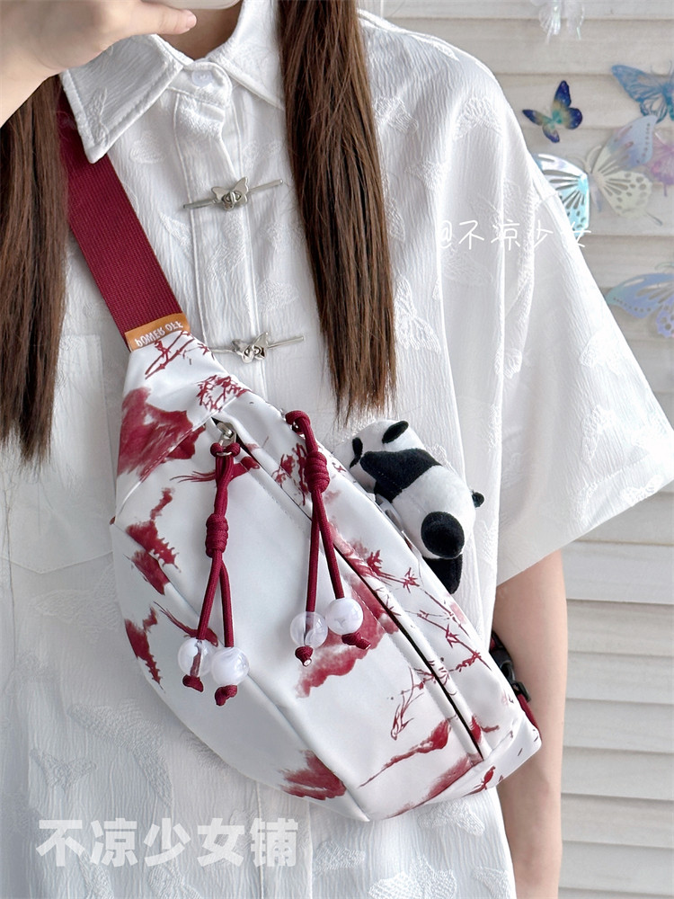 新中式水墨印花胸包国风学生小清新轻便腰包小众手机斜挎小包包女,箱包皮具/热销女包/男包,通用款女包,淘宝优惠券,粉丝福利购,淘宝优惠卷