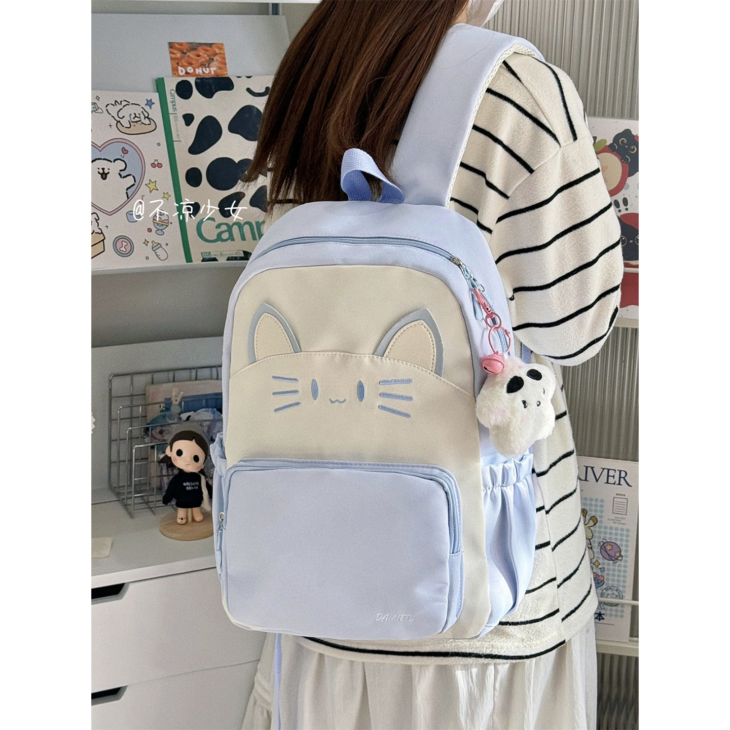 可爱卡通小猫初中生书包高中学生大容量猫咪双肩包小清新少女背包,箱包皮具/热销女包/男包,双肩背包,淘宝优惠券,粉丝福利购,淘宝优惠卷