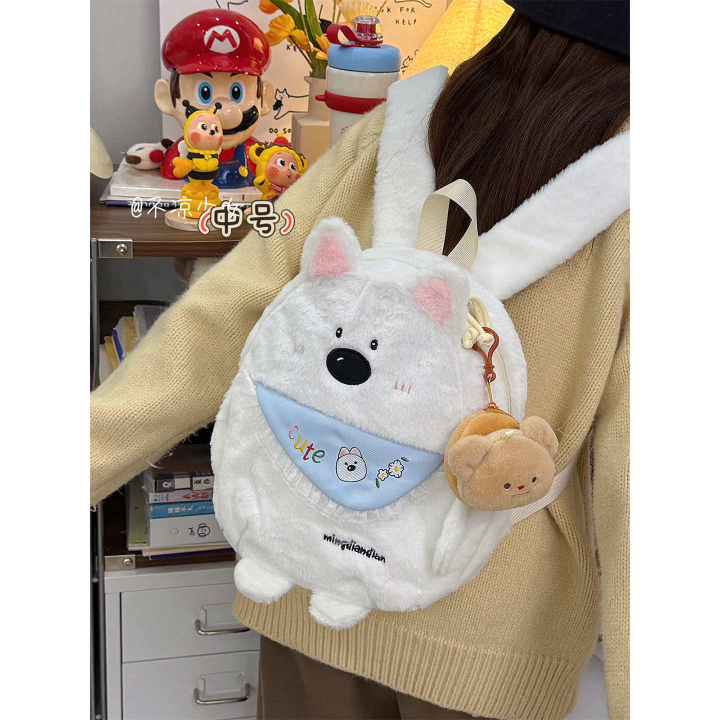 可爱卡通小狗小书包毛绒小众玩偶学生百搭迷你双肩包超萌少女背包,箱包皮具/热销女包/男包,双肩背包,淘宝优惠券,粉丝福利购,淘宝优惠卷