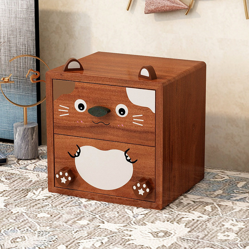 实木质桌面收纳盒抽屉式杂物整理盒可爱卡通创意化妆品抽屉收纳,住宅家具,搁板/置物架/家用陈列架,淘宝优惠券,粉丝福利购,淘宝优惠卷