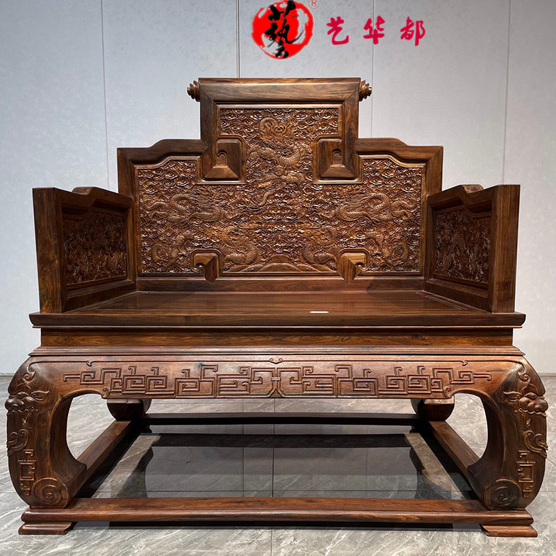 大红酸枝实木单人沙发椅