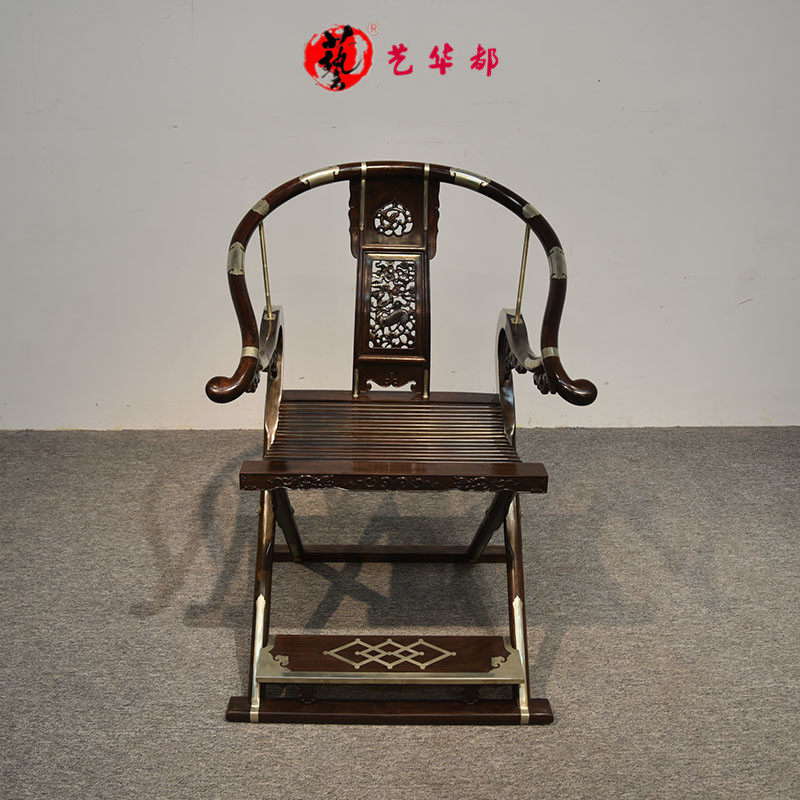 红木家具大红酸枝圈椅交椅中式古典实木太师椅仿古折叠椅靠背椅