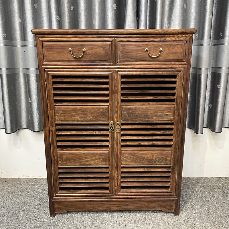 大红酸枝实木鞋柜门厅入户玄关柜家用门口外收纳仿古红木储物柜