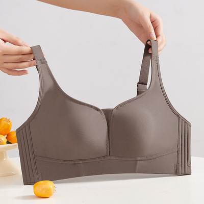 全罩杯大码内衣女大胸显小超平无钢圈无痕收副乳防下垂文胸罩