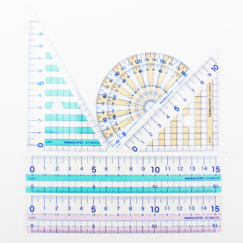 日本国誉学生直尺量角器三角尺套装 不易折断柔韧性好学生数学文
