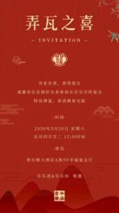 【新生儿满月请帖定制】可爱宝宝电子贺卡派对喜帖邀请函创意制作