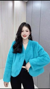 米兰貂皮毛一体年轻气质高雅时尚 促销 休闲外套 清仓特价 反季