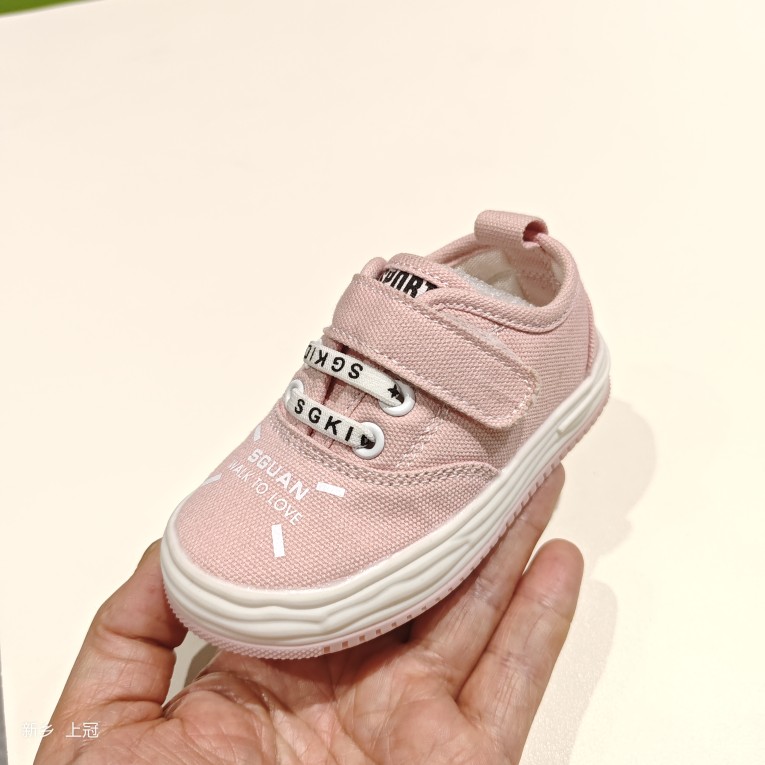 上冠童鞋春秋新款儿童布面休闲鞋软底魔术贴帆布鞋男女童布鞋韩版