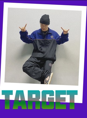 TARGET 街舞国潮撞色反光立领运动服套装 秋冬外套长裤 潮流运动