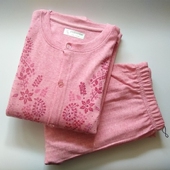 老年开襟秋衣秋裤 中老年保暖内衣女开衫 棉毛衫 纯棉宽松大码 春 套装