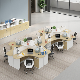 职员办公桌屏风卡座8位2时尚 4工位桌椅多人设计位6人现代式 办公室