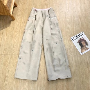 手绘印花廓形休闲阔腿西裤 Dakiyo 春夏新品 Med 女 Bella约会私服