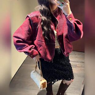 三花 可拆卸牛仔服深秋外套女秋冬季 2024新款 超好看 杜维埃