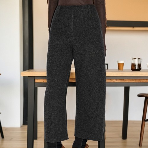 ja  过冬神裤进口高支山羊绒羊毛亲肤双面毛呢弯刀9分裤