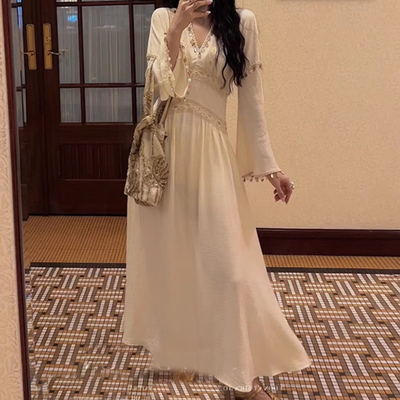 三吉【兰芳曲】早秋新中式穿搭连衣裙子民族风女款2024年新款