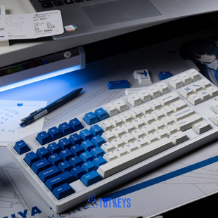 TUTKEYS&雨宫香奈联名航空天际线蓝白原厂pbt土酱键帽 现货