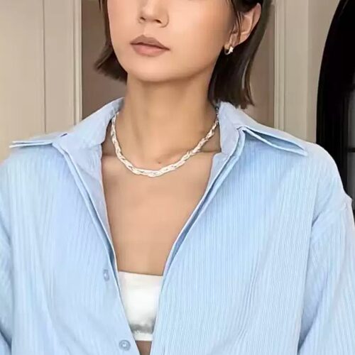 阿陆Joyce同款链条缠绕锁骨链~温柔气质日韩风日常百搭小众设计女