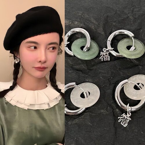 Ameistudio新中式天然玛瑙女耳环