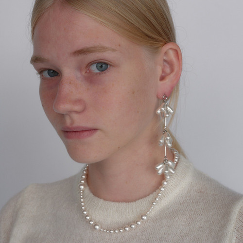 Amei 韩国MONDAY EDITION长款nana同款珍珠毛衣链小众项链耳环女