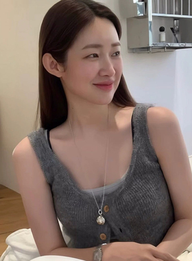 韩国车静媛fever同款ssil空心圆球小众吊坠项链可打开银球长项链