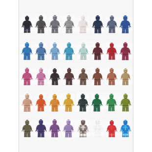 乐积儿兼容国产小积木MOC家居装饰摆设相框DIY纯色素体人仔 公仔