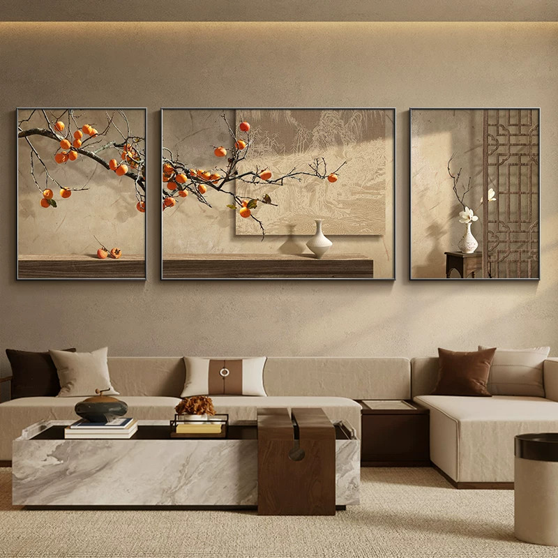 中古风客厅装饰画沙发背景墙挂画